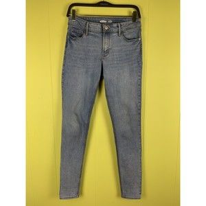 Old Navy Rockstar Women's Size 4 Long w28 Blue Denim Mid-Rise Super Skinny Jeans